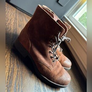 Born zip up lace leather boots